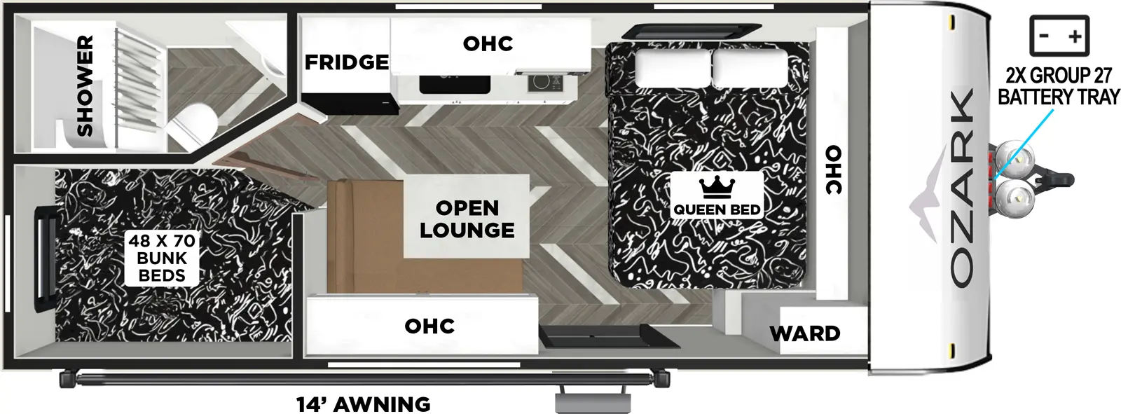 Ozark 1620DBLE Floorplan